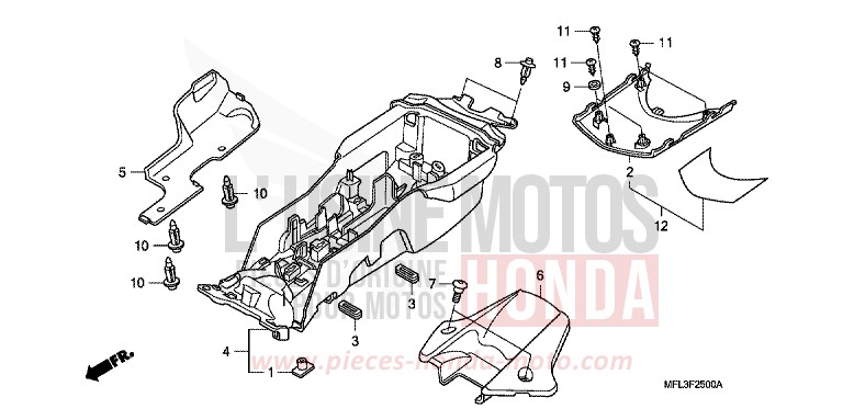 GARDE-BOUE ARRIERE (CBR1000RR) von CBR1000RR "Fireblade" GRAPHITE BLACK (NHB01K) von 2008